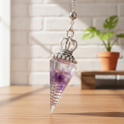 Pendule Hexagonal en Agate Quartz Naturelle - Amulette Énergétique et Décoration Maison