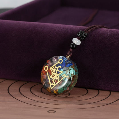 Pendule Énergétique Orgone Améthyste Turquoise Naturelle - Reiki & Chakra