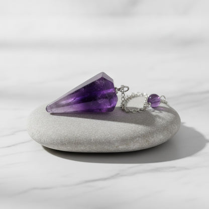 Pendentif Cône en Agate de Quartz Naturelle - Pierre de Guérison Reiki & Pendule de Divination