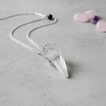 Pendentif Pyramide Hexagonale en Cristal de Quartz Naturel - Pierre de Guérison et Divination