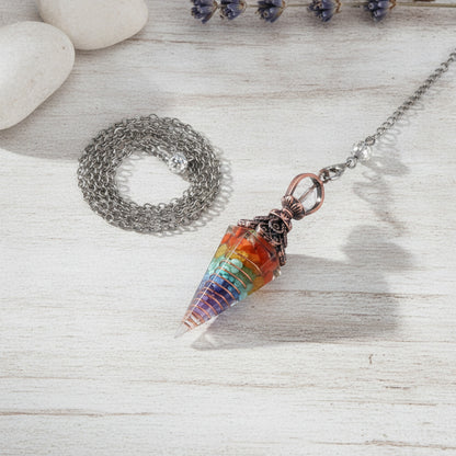 Pendule Hexagonal en Pierre Naturelle Bronze Antique - Pendentif Énergie Reiki pour Bijoux
