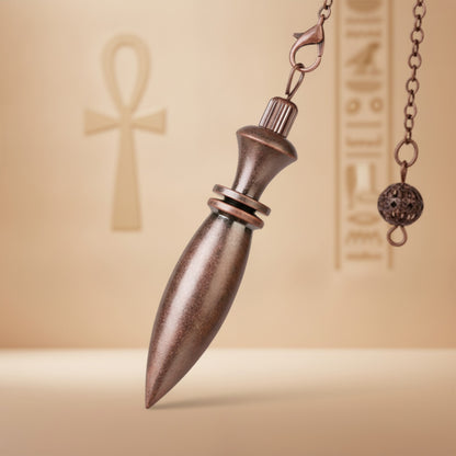 Pendule Divinatoire Karnak en Laiton - Style Égyptien pour Radiesthésie et Sourcellerie