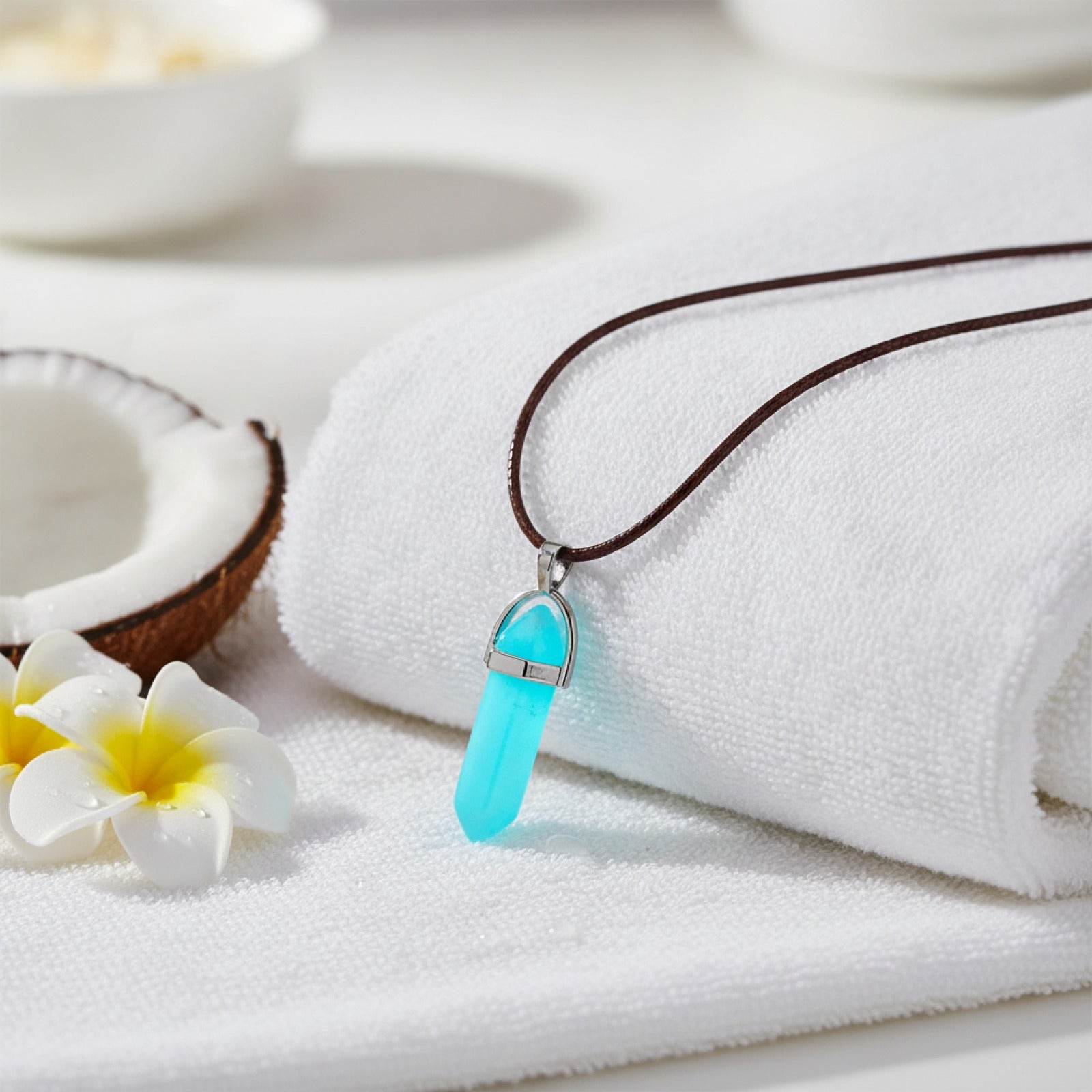 Pendentif Hexagonal en Cristal Naturel : Quartz, Opale, Agate - Bijou Bohème Chic