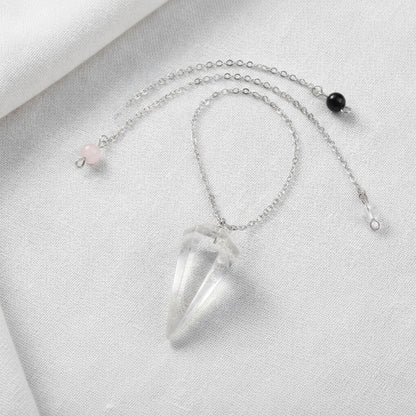 Pendentif Pyramide Hexagonale en Cristal de Quartz Naturel - Pierre de Guérison et Divination