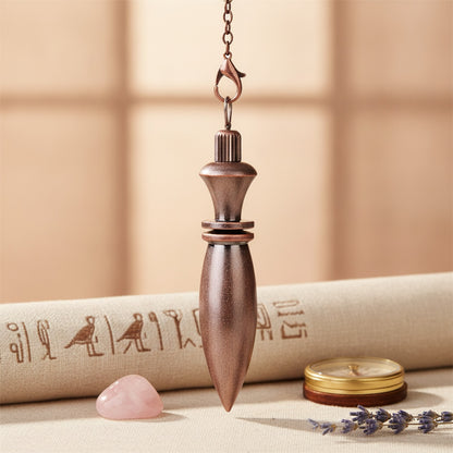 Pendule Divinatoire Karnak en Laiton - Style Égyptien pour Radiesthésie et Sourcellerie