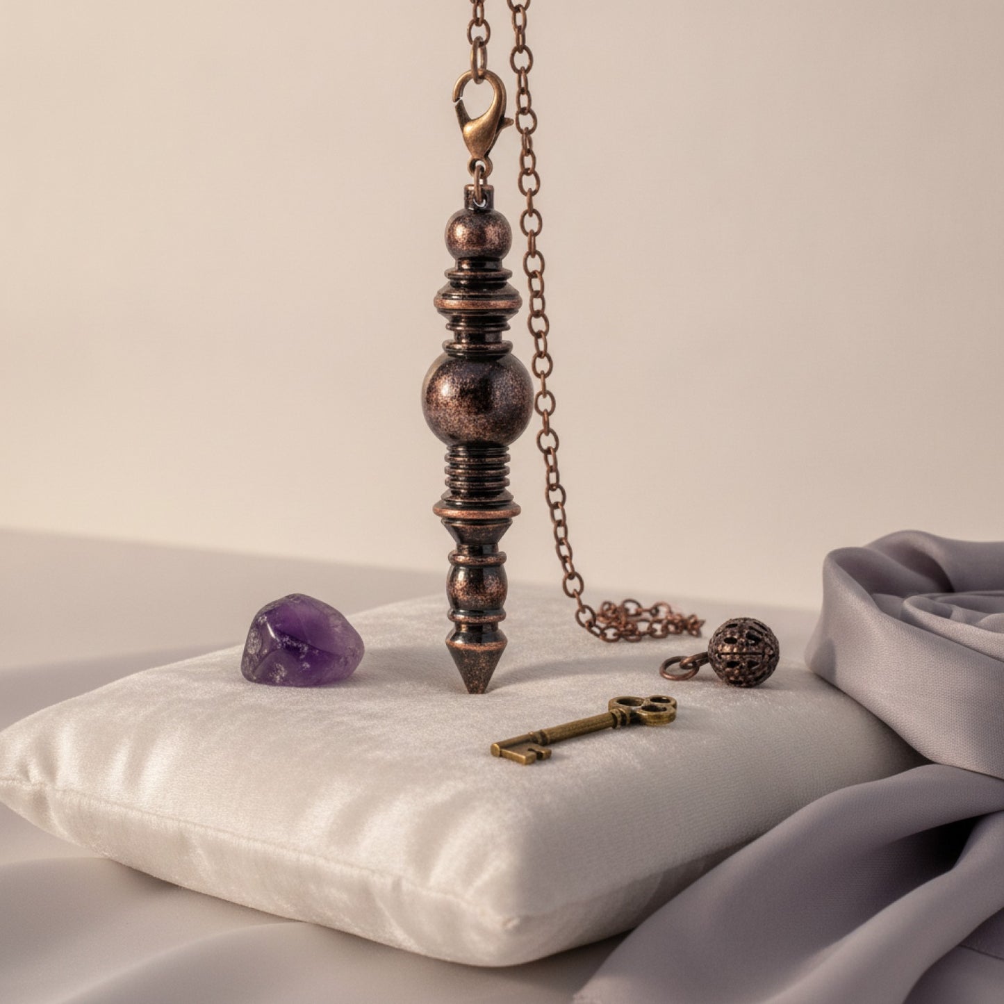 Pendule Spirituel en Laiton et Cuivre pour Radiesthésie et Divination