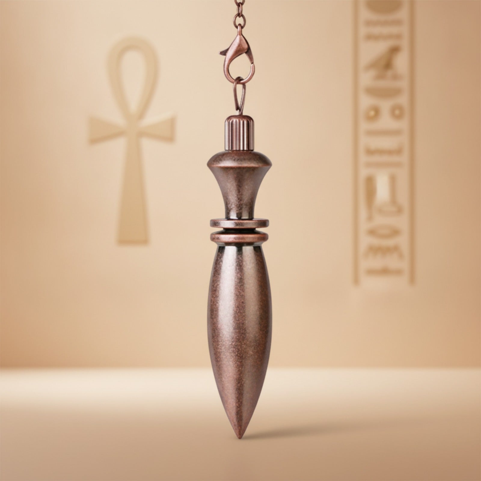 Pendule Divinatoire Karnak en Laiton - Style Égyptien pour Radiesthésie et Sourcellerie