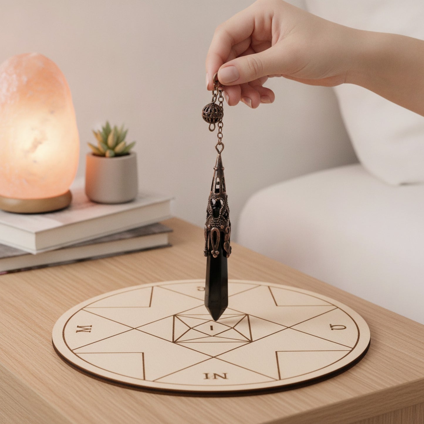 Pendule de Radiesthésie en Pierre Naturelle Véritable : Améthyste, Obsidienne Noire, Quartz Spirituel pour Reiki et Divination