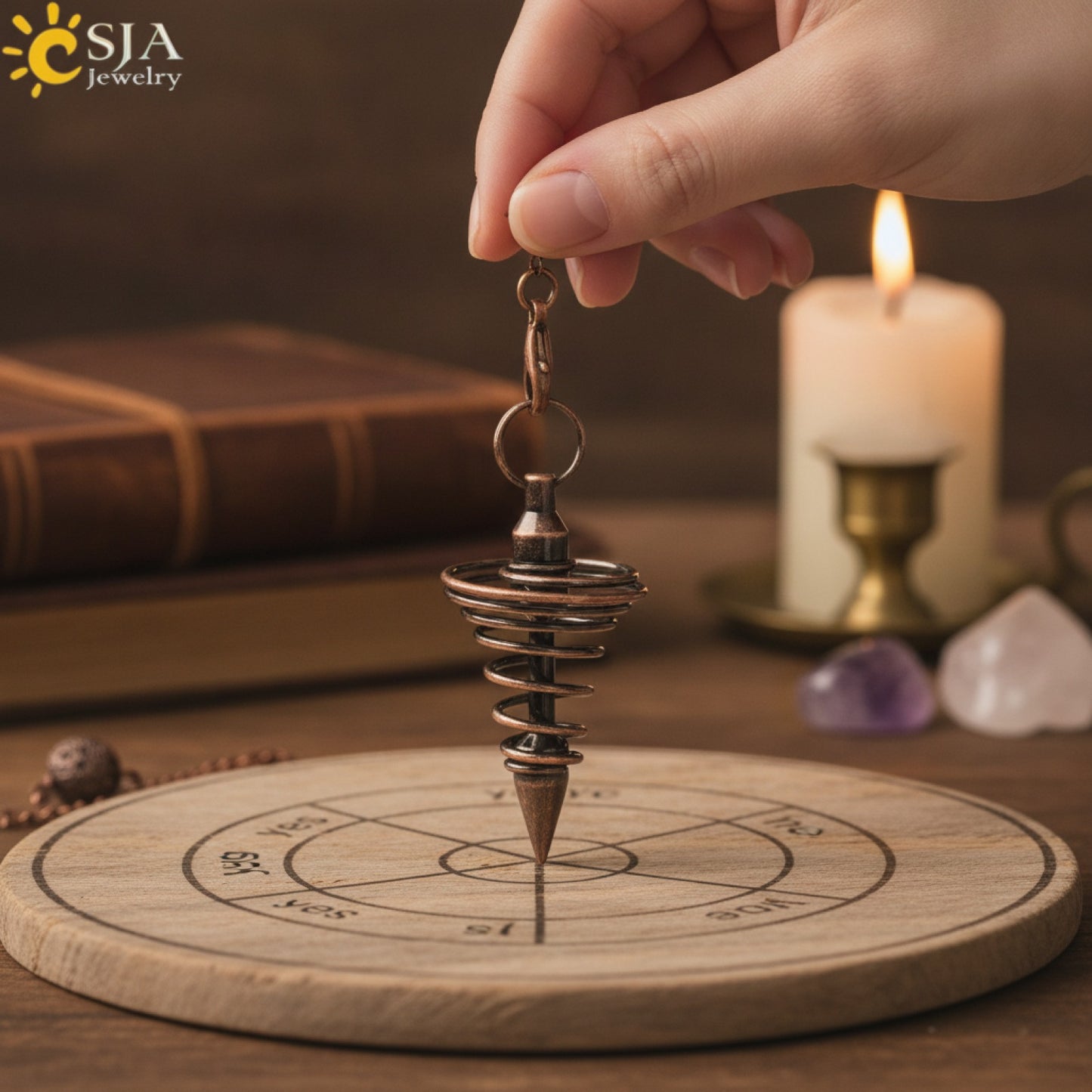 Pendule Spirituel en Métal Antique : Spirale, Cône, Pyramide pour Radiesthésie et Divination