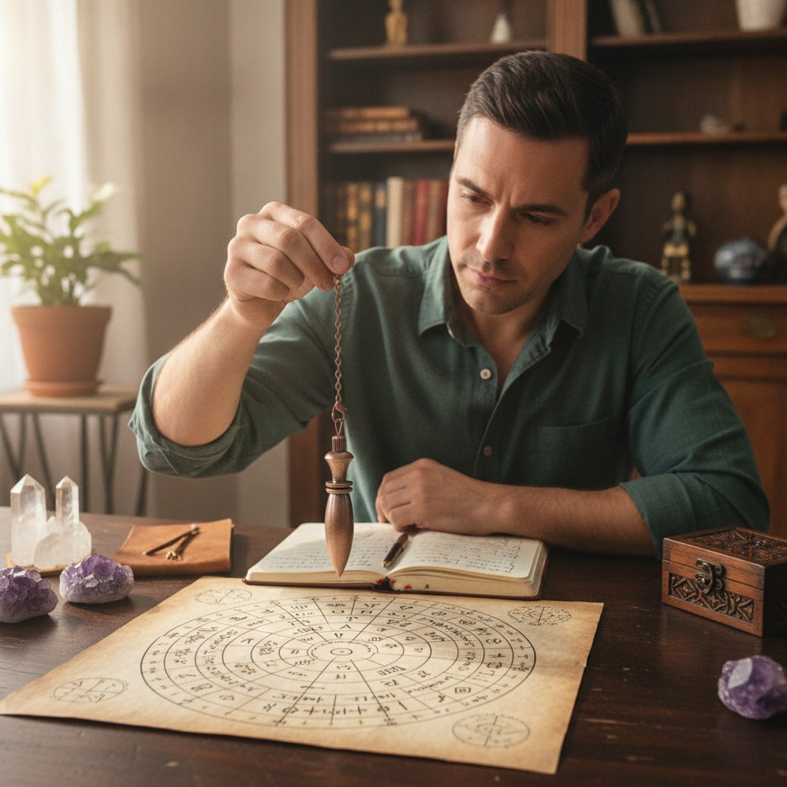 Pendule Divinatoire Karnak en Laiton - Style Égyptien pour Radiesthésie et Sourcellerie