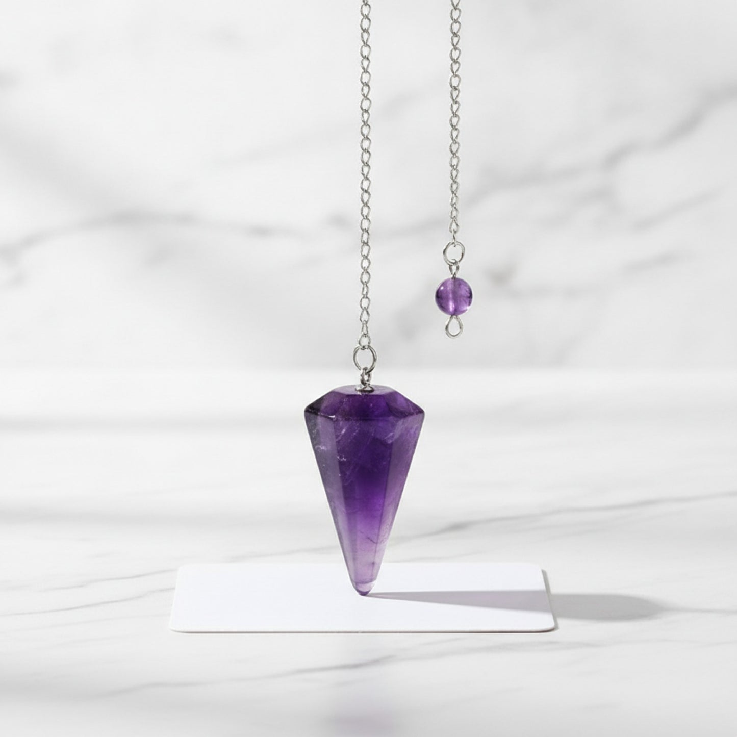 Pendentif Cône en Agate de Quartz Naturelle - Pierre de Guérison Reiki & Pendule de Divination