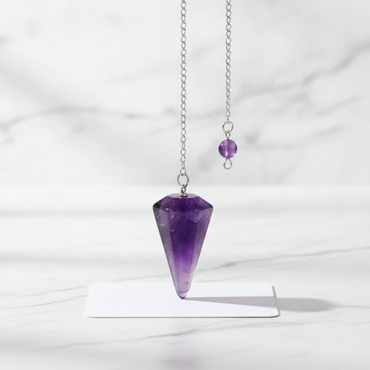 Pendentif Cône en Agate de Quartz Naturelle - Pierre de Guérison Reiki & Pendule de Divination