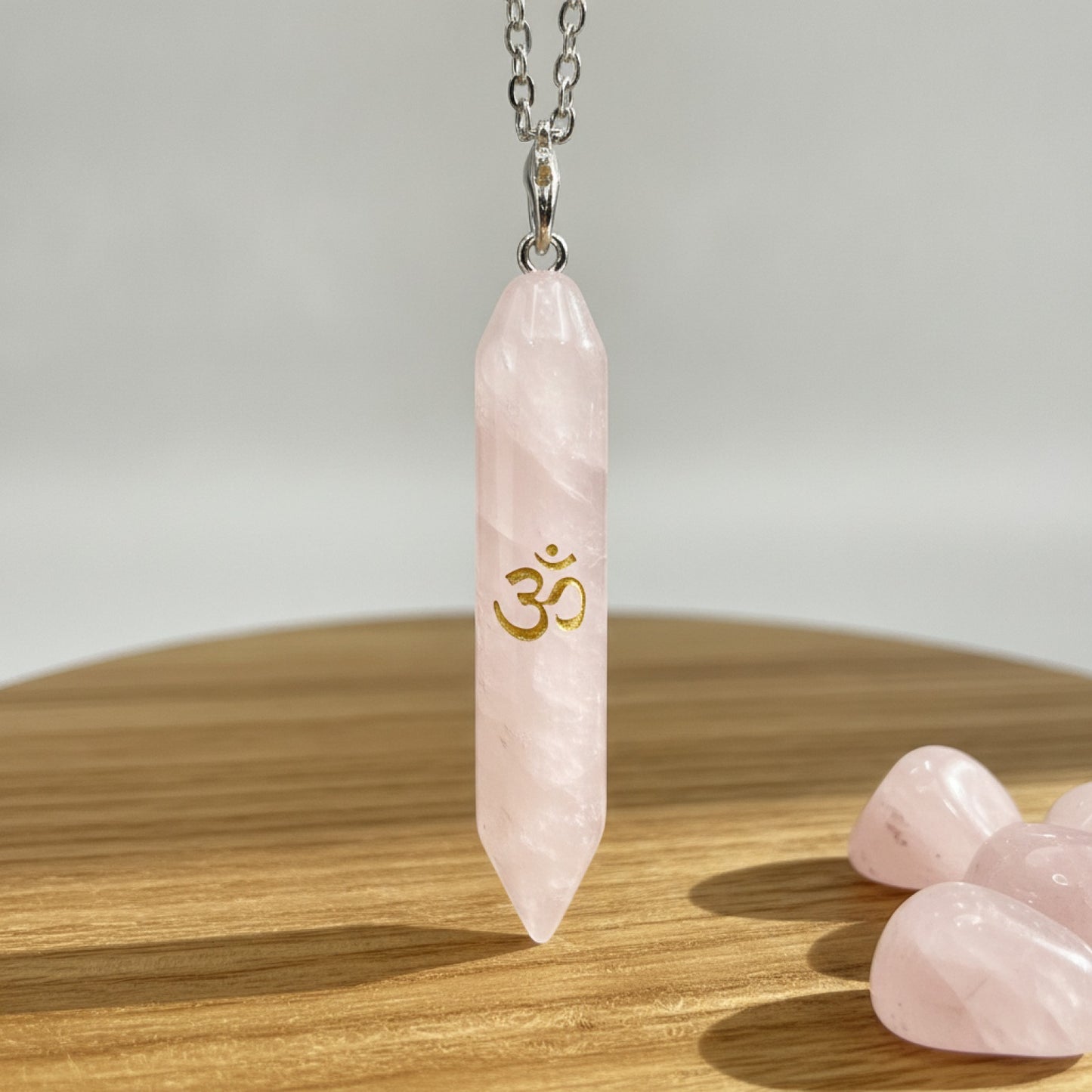 Pendule Divinatoire Pierre Naturelle Véritable - Obsidienne, Œil de Tigre, Quartz Rose - Radiesthésie Spirituelle