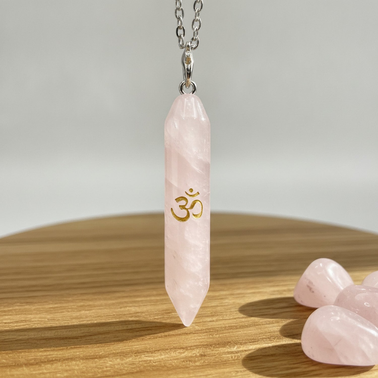 Pendule Divinatoire Pierre Naturelle Véritable - Obsidienne, Œil de Tigre, Quartz Rose - Radiesthésie Spirituelle