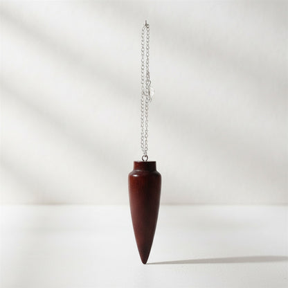 Pendule de Radiesthésie en Bois Naturel - Forme Cône Égyptien avec Témoin