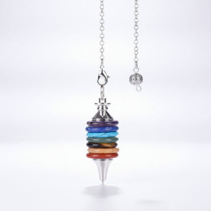 Pendule de Radiesthésie en Pierre Naturelle 7 Chakras pour Guérison Énergétique et Divination