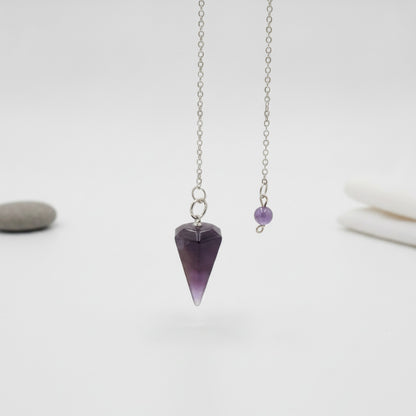 Pendule Reiki Hexagonal en Pierre Naturelle - Pendentif Cristal de Guérison pour Méditation