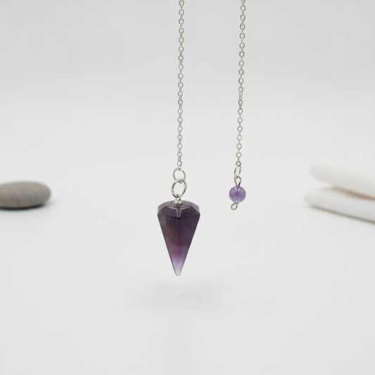 Pendule Reiki Hexagonal en Pierre Naturelle - Pendentif Cristal de Guérison pour Méditation