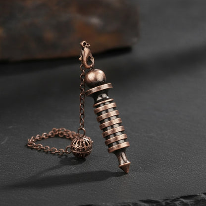 Pendule de Radiesthésie en Métal Bronze & Cuivre pour Reiki et Divination