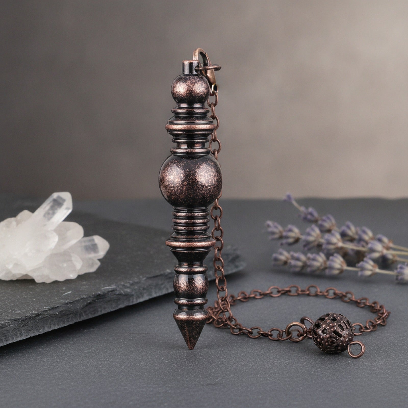 Pendule Spirituel en Laiton et Cuivre pour Radiesthésie et Divination
