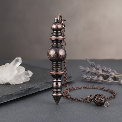 Pendule Spirituel en Laiton et Cuivre pour Radiesthésie et Divination